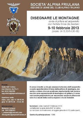 DISEGNARE LE MONTAGNE.CORSO DI PITTURA ALLA S.A.F.