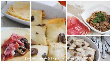 Crespelle con funghi e speck