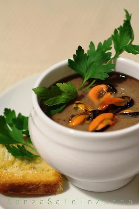 Crema di fagioli e cozze