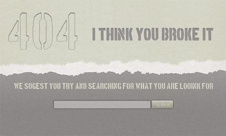 Creative 404 Error Page Template