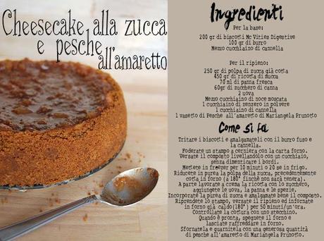 Cheesecake alla zucca e pesche all'amaretto