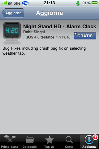 AppStore - Night Stand HD si aggiorna sia per iPhone che per iPad