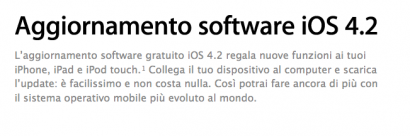 Aggiornamento iOS 4.2 finalmente disponibile