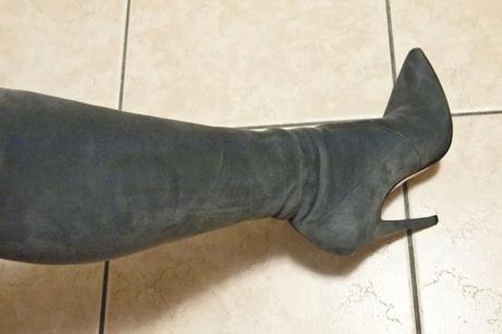 Shoe Room #16 Stivali Casadei Grigi, Knee High Grey Boots