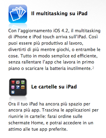 iOS 4.2 disponibile per iPad e iPod Touch!