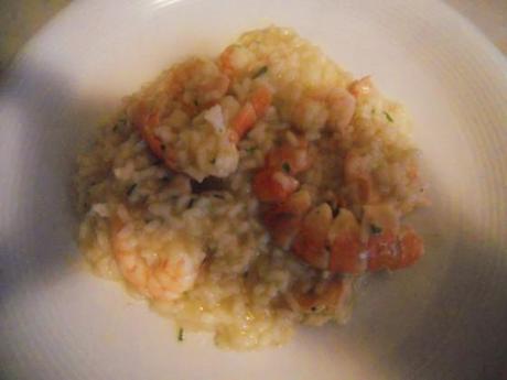risotto con crostacei e porri