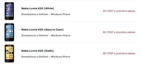 Nokia Lumia 620 disponibile in pre-ordine su Expansys a 274€