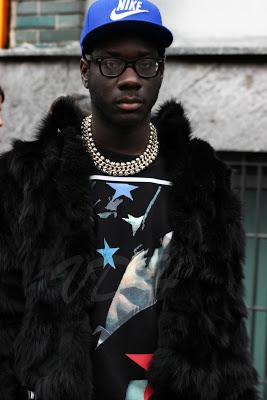 Milano Fashion Week Men 2013  Street style : Animalier skirt