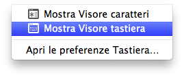 Visore tastiera