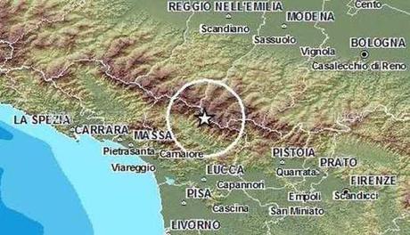 L'epicentro del sisma (Ingv)