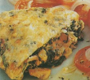 Frittata ai funghi e spinaci