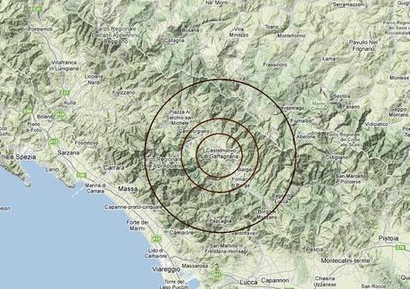 La zona della Garfagnana colpita dal terremoto (Ansa)