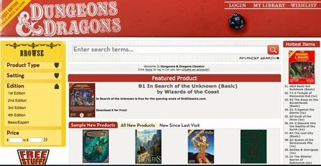 Dungeons & Dragons, l’archivio dei classici in PDF è online