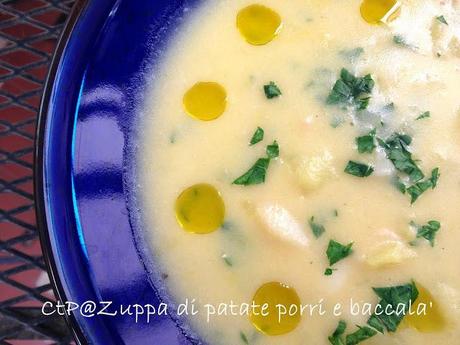 Zuppa di Patate, porri e baccala' per  la  Chef - Parlamalat