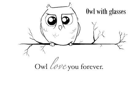 OWL WITH GLASSES- T-shirt personalizzate!