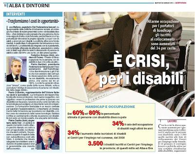 È crisi, per i disabili