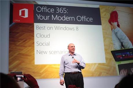 Microsoft presenta il nuovo Office 2013 e Office 365 Windows Steve Ballmer Office 365 Office 2013 Office Microsoft Mac Apple 