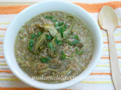 Minestra di Farro Integrale con Carciofi