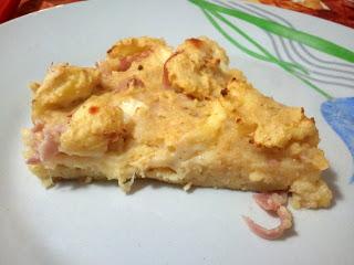 Tortino di patate, prosciutto e asiago.