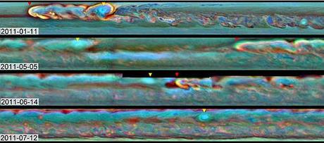 La tempesta su Saturno: evoluzione