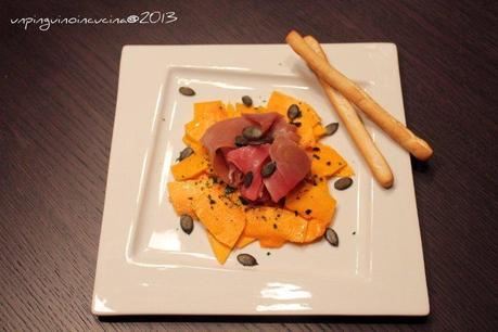 Carpaccio di zucca con tonno affumicato