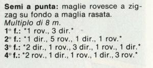 I punti del lavoro a maglia: punto semi semplici; punto trecce; punto semi a punta; punto a rombi