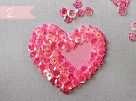 tutorial heart glitter