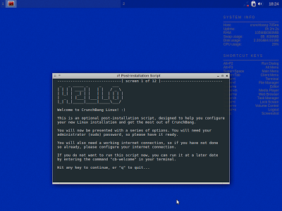 Installazione e prova di Crunchbang Linux 11