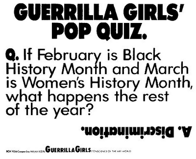 Guerrilla Girls' Pop Quiz / Dagli archivi di Marginalia