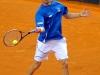 Italia's Andreas Seppi returns the ball against Croatia's Ivan Dodic during the Davis Cup 1st round World Group in Turin, Italy, Friday, Feb 1, 2012. (Ap Photo/Massimo Pinca)