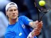 Italia's Andreas Seppi returns the ball against Croatia's Ivan Dodic during the Davis Cup 1st round World Group in Turin, Italy, Friday, Feb 1, 2012. (Ap Photo/Massimo Pinca)