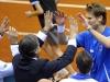 Italia's Team player Andreas Seppi celebrates at end against Croatia's Ivan Dodig during the Davis Cup 1st round World Group in Turin, Italy, Friday, Feb 1, 2012. (Ap Photo/Massimo Pinca)