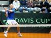 Italia's Andreas Seppi returns the ball against Croatia's Ivan Dodic during the Davis Cup 1st round World Group in Turin, Italy, Friday, Feb 1, 2012. (Ap Photo/Massimo Pinca)