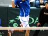 Italia's Andreas Seppi returns the ball against Croatia's Ivan Dodic during the Davis Cup 1st round World Group in Turin, Italy, Friday, Feb 1, 2012. (Ap Photo/Massimo Pinca)