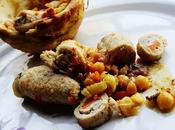 Involtini lonza, speck, ceci erbe aromatiche.