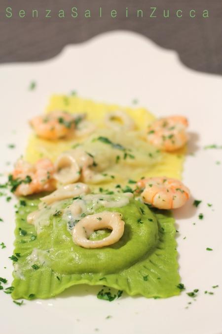 Ravioloni ripieni di rana pescatrice