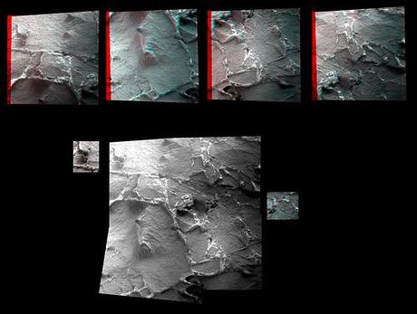 OPPORTUNITY sol 3200 Microscopic Imager anaglyph mosaic