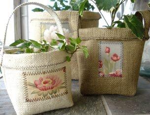 Clay Pot Burlap Covers