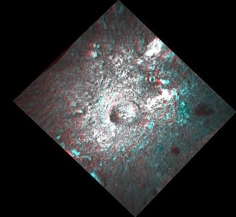 CURIOSITY sol 174 CR0_412936938EDR_F0060000CCAM01174M_ anaglyph the results of a night - pre drill on rock checkout