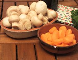 carote funghi e cipolla, semidolce all’aglio orsino