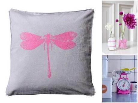 Neon Pink pillow pink kitchen balance flower base