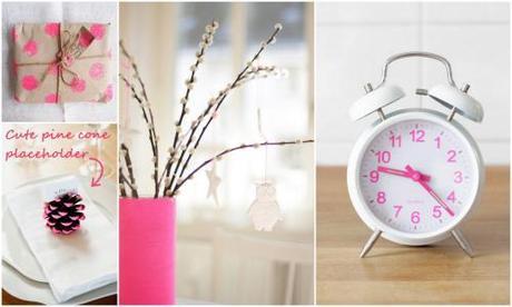 Neon Pink pine cone placeholder sveglia vaso fiori