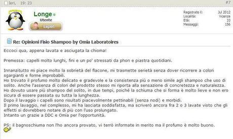Campagna test del Fisio Shampoo all’aloe vera di Omia Laboratoires su DimmiCosaCerchi: ora tocca a voi! Opinioni Fisio Shampoo by Omia Laboratoires