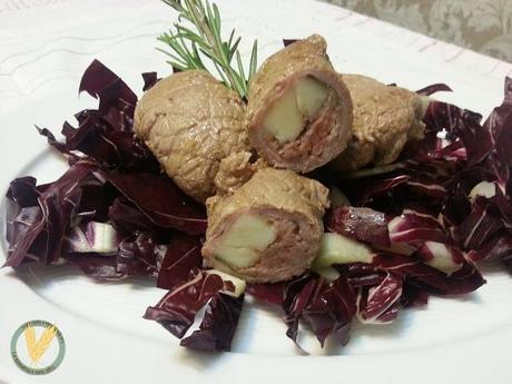 fagottini di carne con prosciutto cotto e pecorino sardo