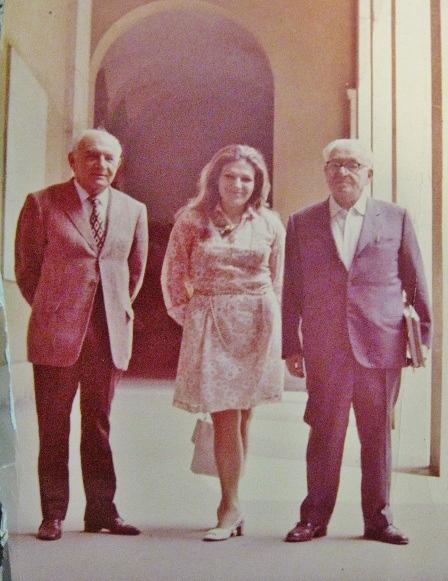 Fra i miei due padri e Maestri, Sergio Bettini (a sinistra), Sergio Bettini e Carlo Diano. Università di Padova il giorno della mia laurea