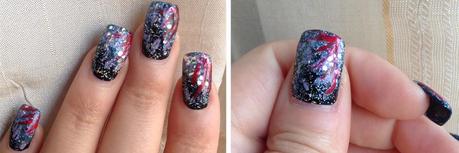 #27 Nac:  New Year's Eve fireworks nailart