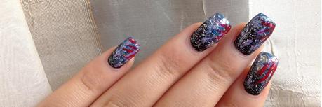 #27 Nac:  New Year's Eve fireworks nailart