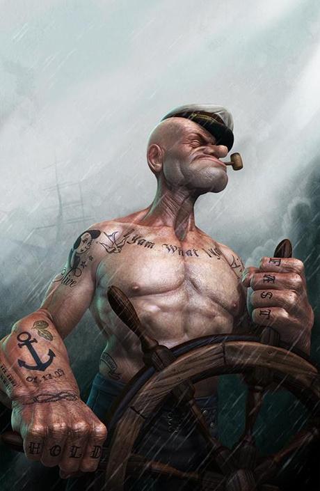 A modern day interpretation of Popeye by artist Lee Romao