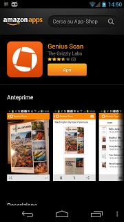 Amazon App Shop regala Genius Scan (solo oggi 4 febbraio 2013)