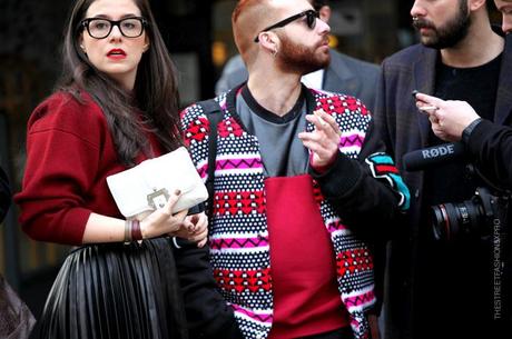 In the Street...Paula...Outside Dolce & Gabbana, Milan Man FW